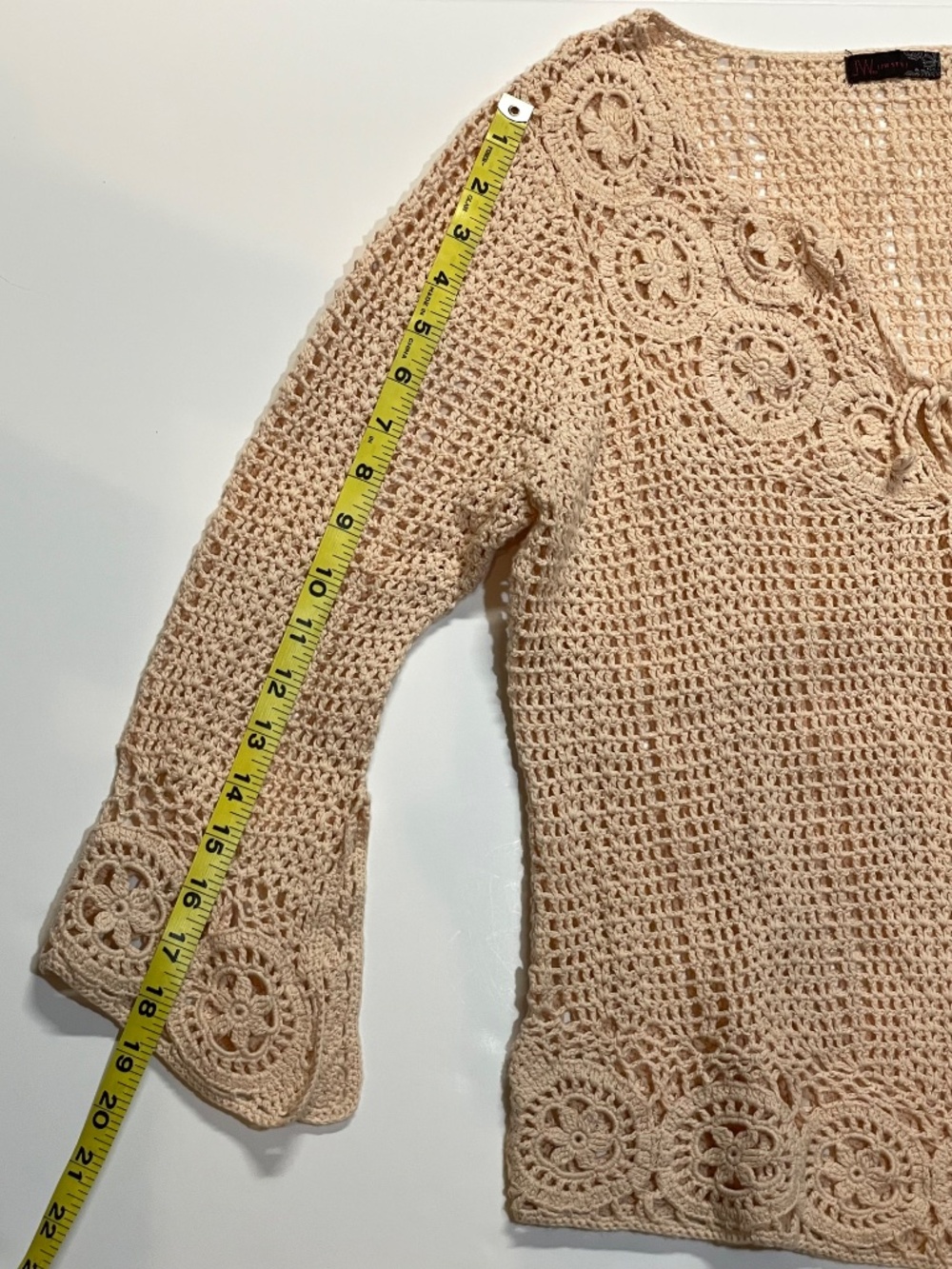 JW Style 100% Cotton Crochet Top Pullover Sweater Size M Like New - Picture 11 of 11